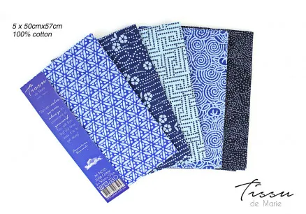 Tissu de Marie Fat Quarter Sapphire 50x57cm - 5 uds