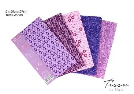 Tissu de Marie Fat Quarter Amatista 50x57cm - 5 uds