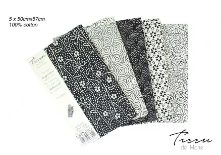 Tissu de Marie Fat Quarter Natural 50x57cm - 5 uds