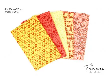 Tissu de Marie Fat Quarter Ámbar 50x57cm - 5 uds