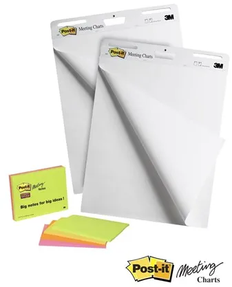 3M Post-it Super Sticky - bloc de caballete - 635 x 762 mm - 30 hojas (paquete de 2)
